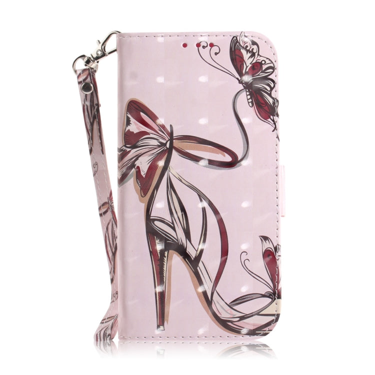 3D Colored Drawing Butterfly High-heeled Shoes Pattern Horizontal Flip Leather Case for Asus Zenfone Max Pro (M2) ZB631KL, with Holder & Card Slots & Wallet