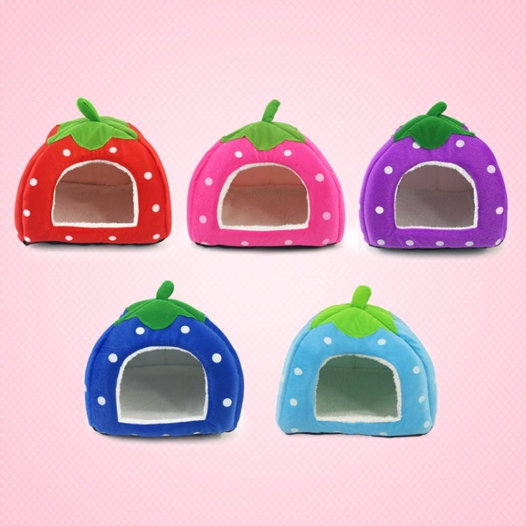 Strawberry Shaped Foldable Short Plush Pet House Nest, Size: L, Purple, Size L, Red, Size L, Pink, Size L