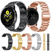 3-Beads Slingshot Buckle Solid Stainless Steel Watch Band for Galaxy Watch Active 20mm