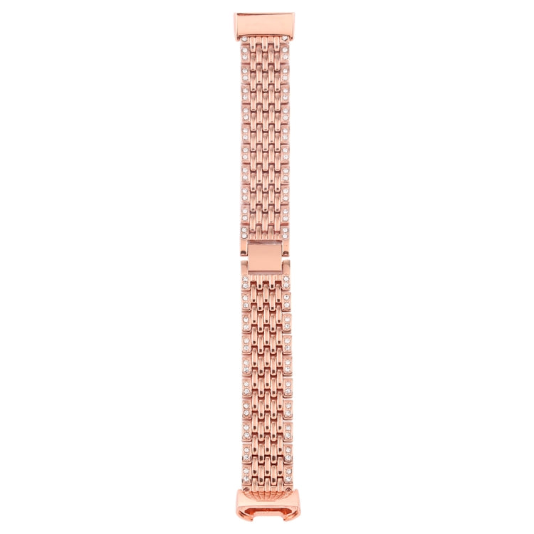 For Fitbit Charge 3 Diamond-studded Stainless Steel  Watch Band