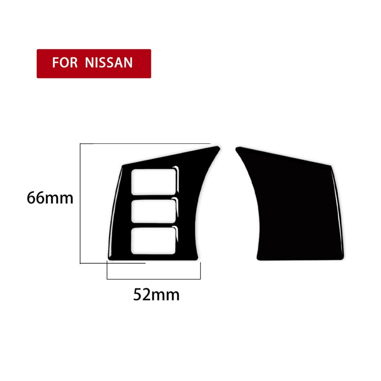 For Nissan 350Z 2003-2009 2pcs Car Steering Wheel Button Frame Type C Decorative Stickers, Left and Right Drive Universal, Car Steering Wheel Button Frame Type C