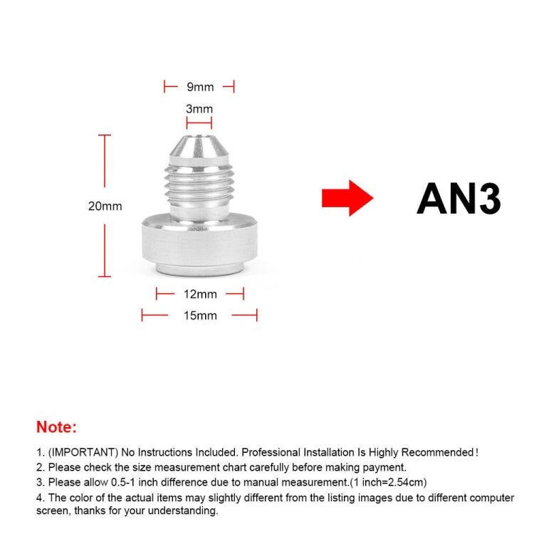 AN3 Car Oil Pipe Joint Breathable Pot Connector, AN3