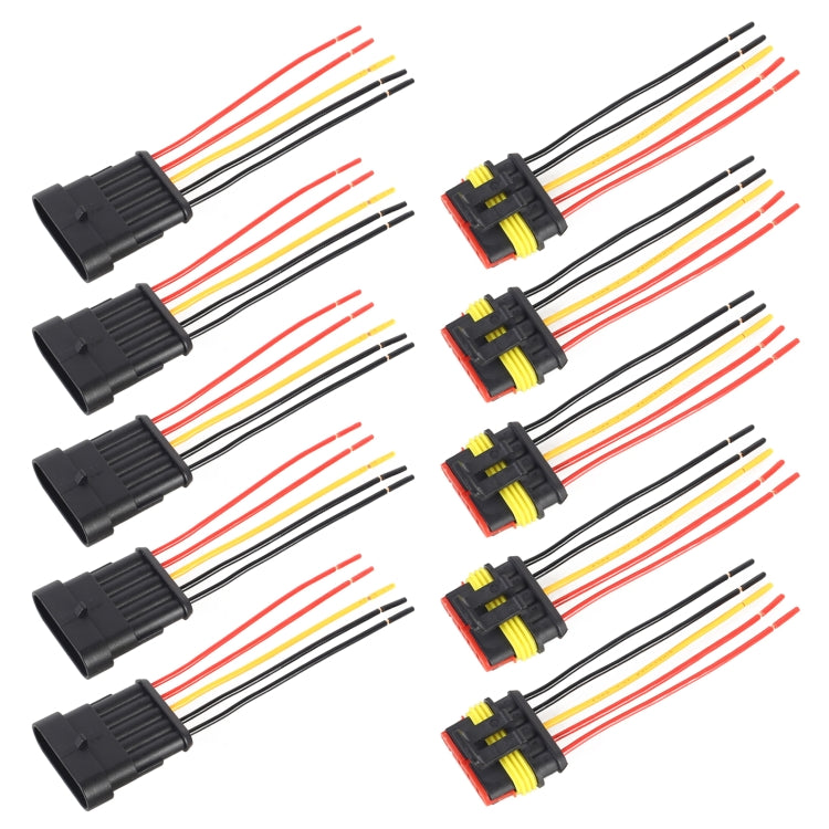 10pcs 4P Car Waterproof Plug Car Connector Plug-In