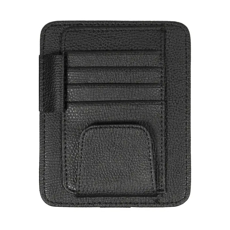 Multifunctional Car Litchi Pattern Glasses Holder Sun Visor Bill