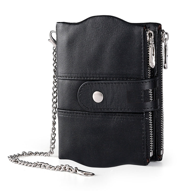 LT3539 Cowhide Leather Zipper Buckle Anti-magnetic RFID Wallet Clutch Bag for Men, with Card Slots & Shoulder Strap, LT3539 Shoulder Strap Black, LT3539 Shoulder Strap Blue, LT3539 Strap Red, LT3539 Yellowish-brown