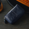 TP-8290 RFID Oil Wax Leather Zipper Change Purse Organ Card Holder