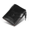 TP-197 Oil Wax Leather Multi-functional Double Zipper Clasp Antimagnetic Change RFID Leather Wallet
