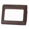 Cowhide Leather Solid Color Card Holder Wallet RFID Blocking Card Bag Protect Case with 3 Card Slots & Photo Frame, Size: 110*77*4mm