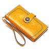 3526 Vintage Oil Wax Texture Large Capacity Long Multi-function Anti-magnetic RFID Wallet Clutch for Ladies