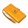 3527 Vintage Oil Wax Texture Large Capacity Long Multi-function Anti-magnetic RFID Wallet Clutch for Ladies
