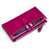 8239 Antimagnetic RFID Multi-function Leather Lady Wallet Large-capacity Purse with Detachable Card Holder (Rose Purple)
