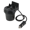 5V 1A+2.4A Two USB Ports & Two Car Cigarette Lighter Socket Car Charger with Holder Function, 5V 1A+2.4A