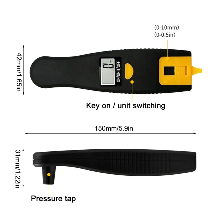 CEDAR 8609 LCD Display Screen Digital Tire Gauge, Pressure Range: 0-150PSI, CEDAR 8609