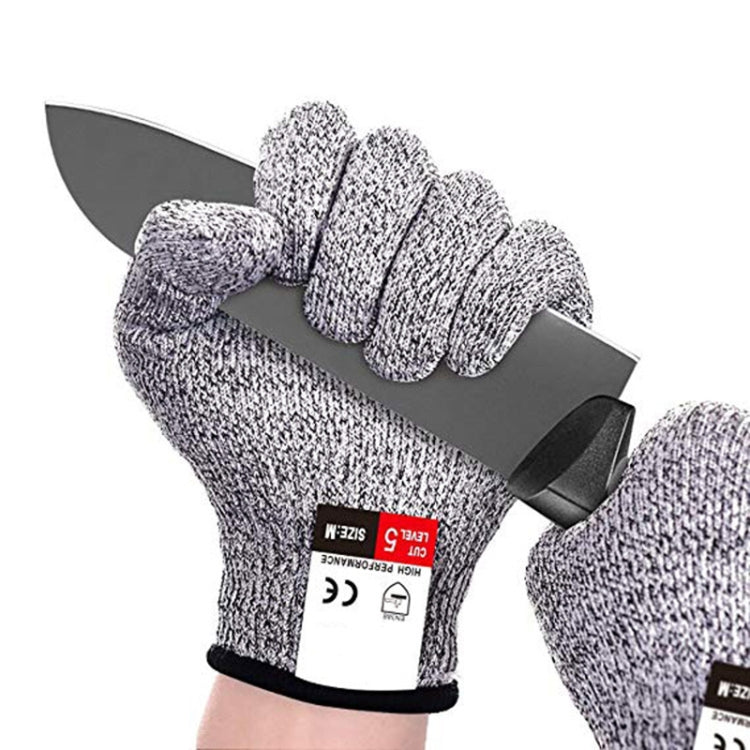 A Pair Cut-resistant Gardening Gloves HPPE Food-grade 5-Level Anti-cutting Anti-wear Safety Working Gloves, Size: M, Length: 22cm, Size: M/Black, Size: M/White