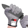A Pair Cut-resistant Gardening Gloves HPPE Food-grade 5-Level Anti-cutting Anti-wear Safety Working Gloves, Size: L, Length: 24cm, Size: L/Black, Size: L/White