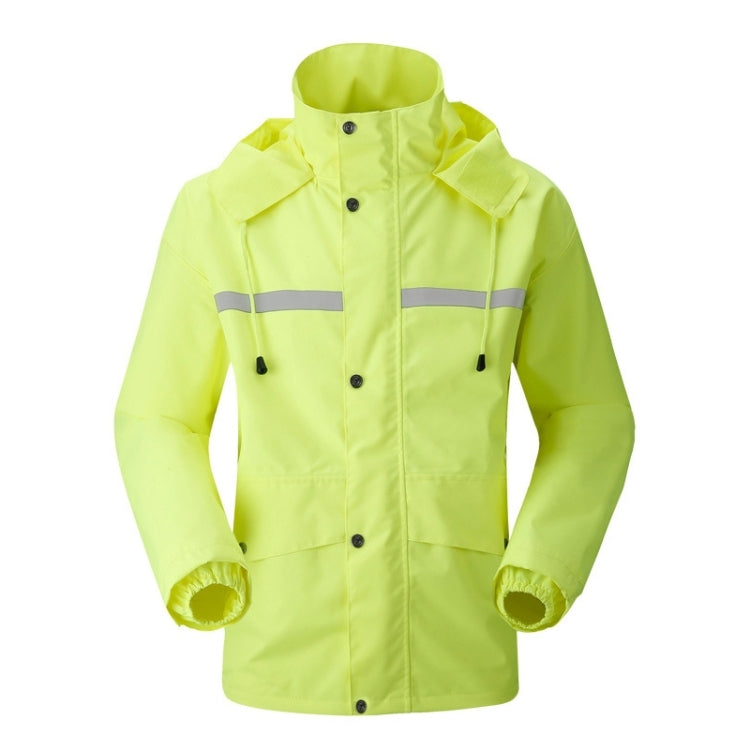 Durable Reflective Motorcycle Split Raincoat Pants Riding Bicycle Electric Bike Windproof Waterproof Rain Wear for Adult, Size: XL(Fluorescent Yellow), Size: XL