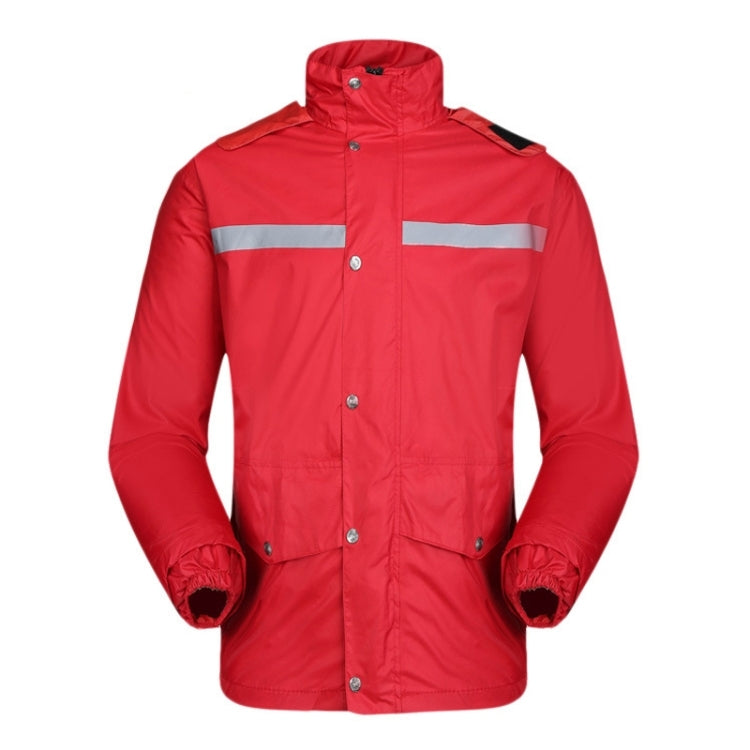 Durable Reflective Motorcycle Split Raincoat Pants Riding Bicycle Electric Bike Windproof Waterproof Rain Wear for Adult, Size: 3XL(Red), Size: 3XL