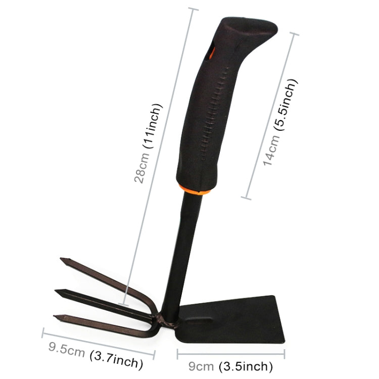 2 in 1 Cultivators Tool Gardening Planting Digging Non-slip Rubber Handle Iron Hoe Rake (Random Color Delivery), Hoe Rake