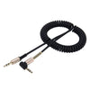 3.5mm 3-pole Male to Male Plug Audio AUX Retractable Coiled Cable, Length: 1.5m, Length: 1.5m(Black), Length: 1.5m (Red)