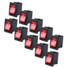 10 PCS Car Auto Universal DIY 3 Pin Boat Cap OFF- ON Push Button, 3 Pin Boat Cap