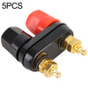5 PCS Car Double Terminals Red Black Hexagon Connector Amplifier