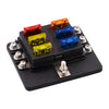 1 in 6 Out 6 Way Circuit Fuse Box Screw Terminal Section Fuse Holder Kits with LED Warning Indicator for Auto Car Truck Boat, 1 in 6 Out (Screw Terminal Section)
