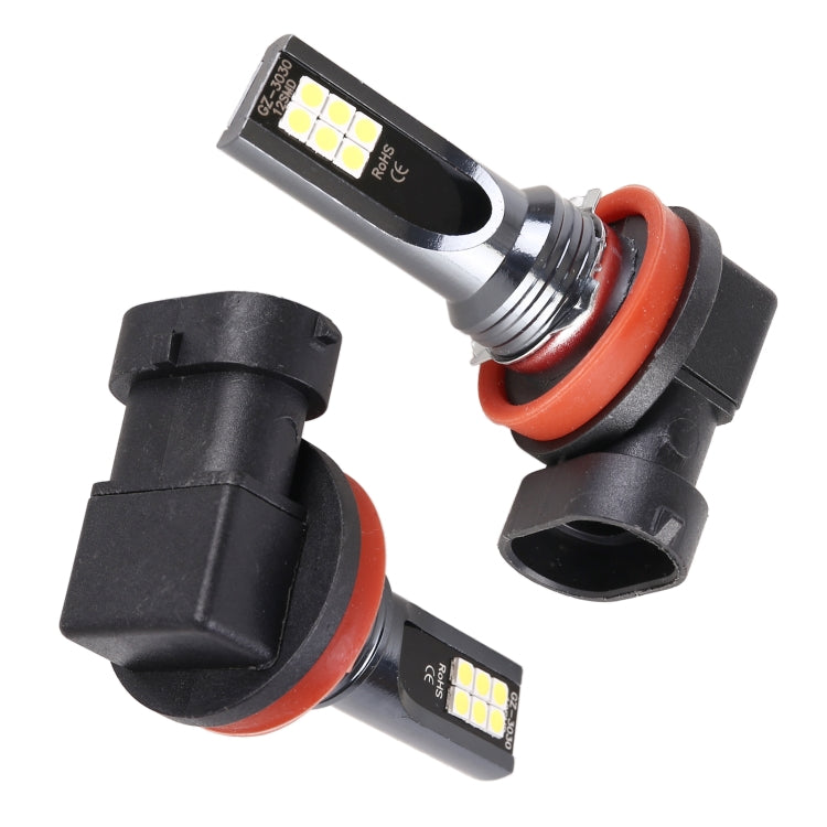 2 PCS H11 / H8 DC12V-24V / 12W / 3000K / 800LM 12LEDs SMD-3030 Car LED Fog Light, H1 (White Light), H11