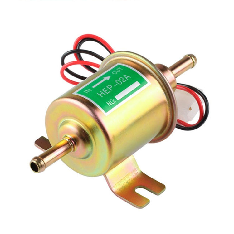 HEP-02A Universal Car 12V Fuel Pump Inline Low Pressure Electric Fuel Pump, 12V (Gold), 12V (Silver)