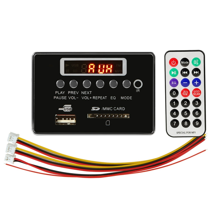 Car 5V Audio MP3 Player Decoder Board FM Radio SD Card USB AUX, with Bluetooth / Remote Control, 5V, 5V (Silver Grey)