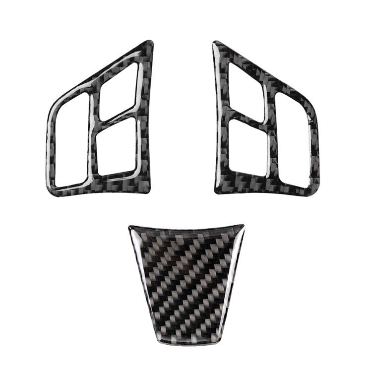 3 in 1 Car Carbon Fiber Solid Color Steering Wheel Button Decorative Sticker for BMW 3 Series E90 2005-2012, Left and Right Drive Universal, For BMW 3 Series E90 2005-2012