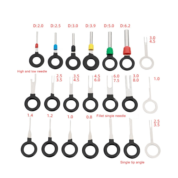 21 in 1 Car Plug Circuit Board Wire Harness Terminal Extraction Pick Connector Crimp Pin Back Needle Remove Tool, 21 in 1
