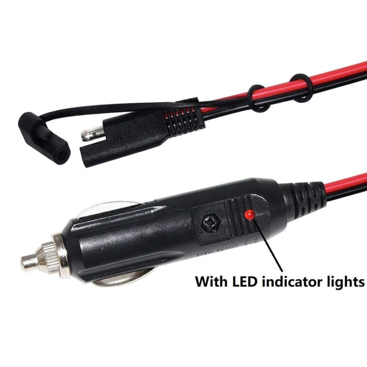 12V SAE Car Power Cord Cigarette Lighter Plug to Solar Battery Charging Connecting Cable, Length: 1.5m, 1.5m