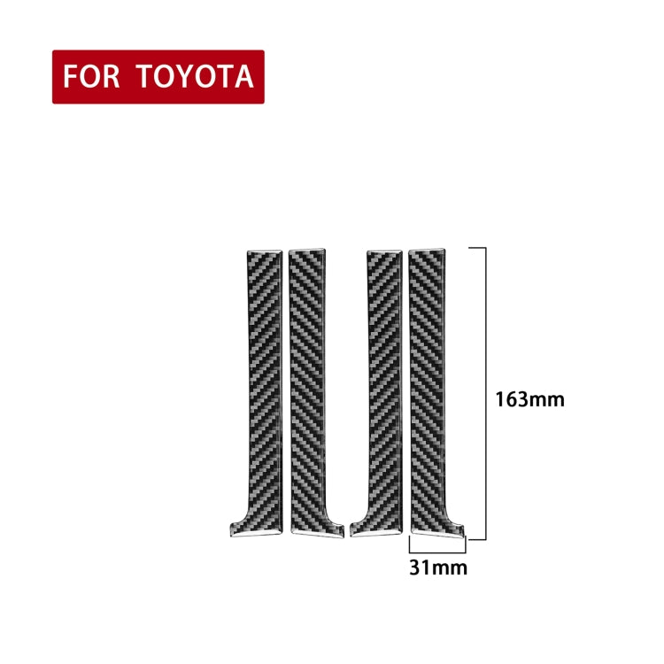 4 PCS / Set Carbon Fiber Car Inner Handle Decorative Sticker for Toyota Tundra 2014-2018, Left Right Driving Universal, Inner Handle