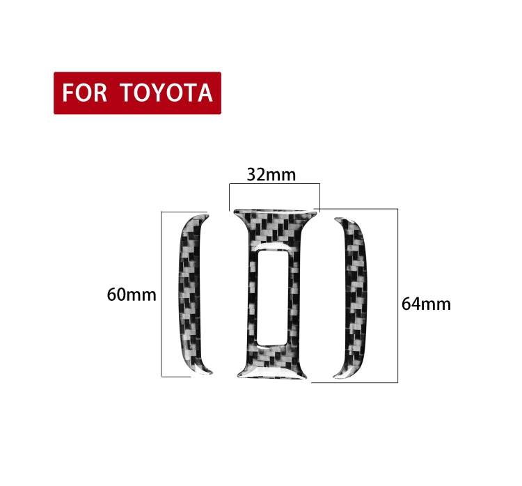 3 PCS / Set Carbon Fiber Car Rear Air Outlet Decorative Sticker for Toyota 4Runner 2010-2020, Rear Air Outlet (3 PCS / Set )