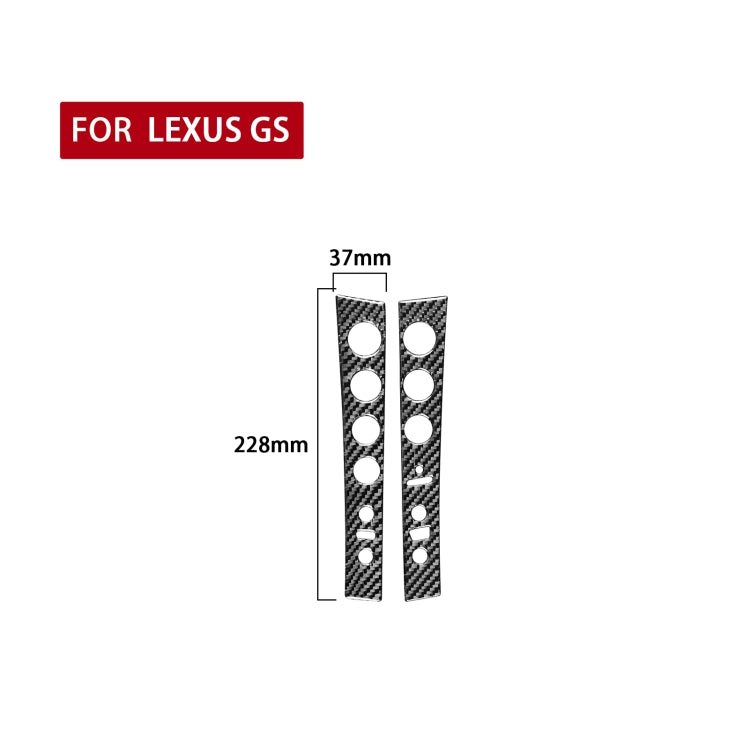 2 PCS / Set Carbon Fiber Car Central Control Panel B Version Decorative Sticker for Lexus GS 2006-2011,Left and Right Drive Universal, Central Control Panel B Version