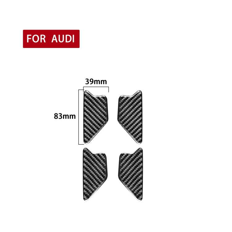 4 PCS / Set Carbon Fiber Car Inner Door Bowl Decorative Sticker for Audi Q3 2013-2018,Left and Right Drive Universal, Inner Door Bowl