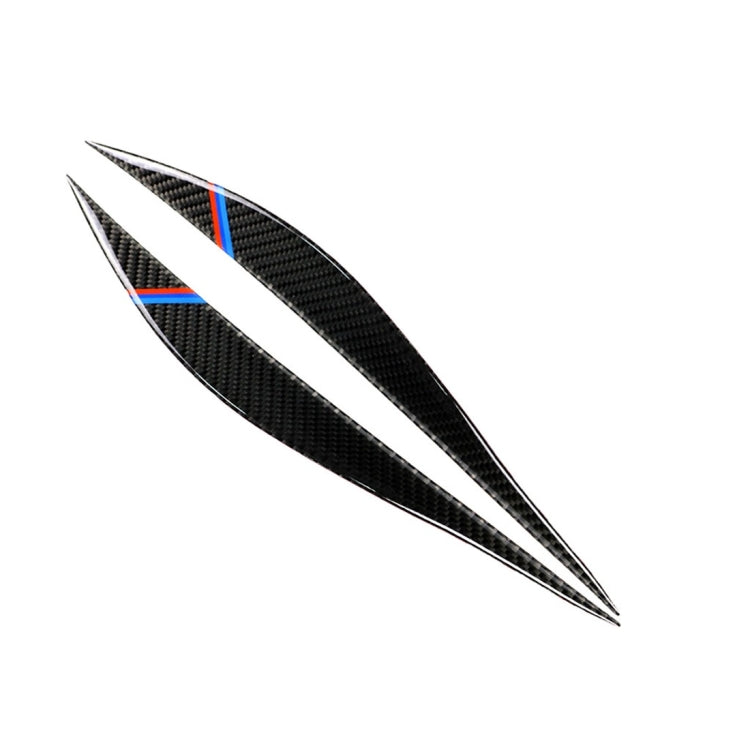 1 Pairs Three Color Carbon Fiber Car Lamp Eyebrow Decorative Sticker for BMW F30 2013-2015, Lamp Eyebrow(Three Color)