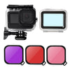Waterproof Case + Touch Back Cover + Purple Red Pink Lens Filter for GoPro HERO10 Black / HERO9 Black, Case + Touch Cover + 3-color Filter for GoPro9