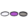 JUNESTAR 3 in 1 Proffesional 58mm Lens Filter(CPL + UV + FLD / Purple) for GoPro & Xiaomi Xiaoyi Yi Sport Action Camera, 3 in 1