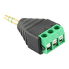 3.5mm Male Plug 3 Pole 3 Pin Terminal Block Stereo Audio Connector, 3.5mm Male (3 Pin)