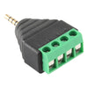2.5mm Male Plug 4 Pole 4 Pin Terminal Block Stereo Audio Connector, 2.5mm Male (4 Pin)