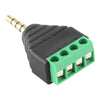 3.5mm Male Plug 4 Pole 4 Pin Terminal Block Stereo Audio Connector, 3.5mm Male (4 Pin)