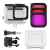 45m Waterproof Housing Protective Case + Touch Screen Back Cover for GoPro NEW HERO /HERO6 /5, with Buckle Basic Mount & Screw & (Purple, Red, Pink) Filters, No Need to Remove Lens, Touch Screen + Filters (Transparent), Touch Screen + Filters (Black)