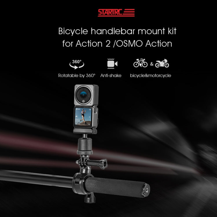 STARTRC Upgrade Bike Handlebar Fixed Mount Holder For DJI OSMO 360 / Action 3 / Action 2 / OSMO Action, Upgrade Bike Handlebar  Holder