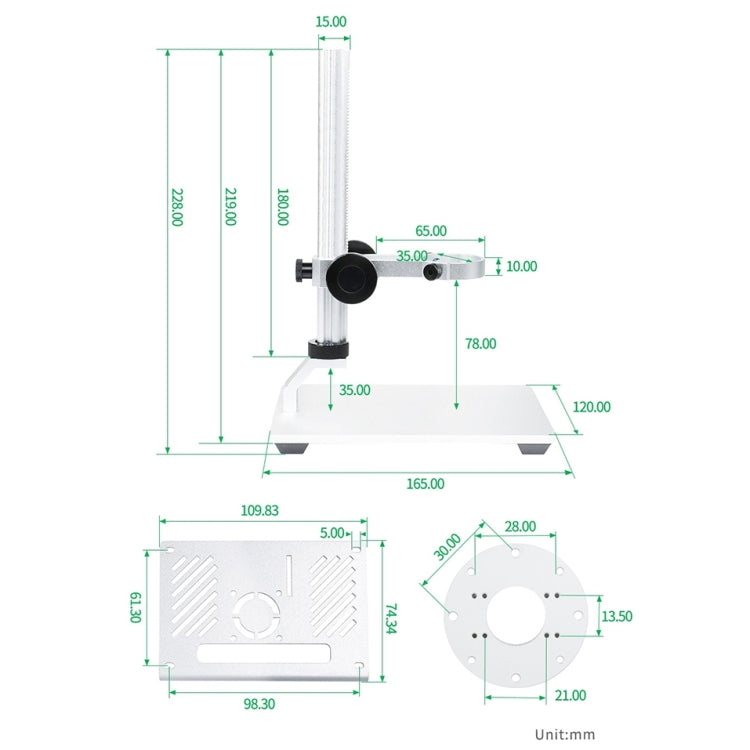 Waveshare 4.3 inch Screen Raspberry Pi Microscope Kit 12MP Camera Module with Bracket, US Plug