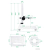 Waveshare 4.3 inch Screen Raspberry Pi Microscope Kit 12MP Camera Module with Bracket, US Plug