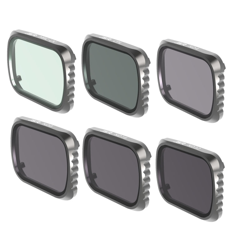 JSR KS 6 in 1 UV + CPL + ND4 + ND8 + ND16 + ND32 Lens Filter for DJI Air 2S, Aluminum Frame, UV + CPL + ND4 + ND8 + ND16 + ND32