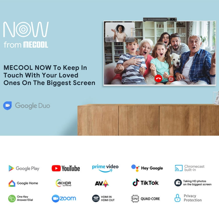 MECOOL KA2 Video Calling on TV Android 10.0 Smart TV Box with Remote Control, Amlogic S905X4 Quad Core Cortex A35, 4GB+64GB, Dual-Band / Ethernet / Camera, KA2 4GB+64GB