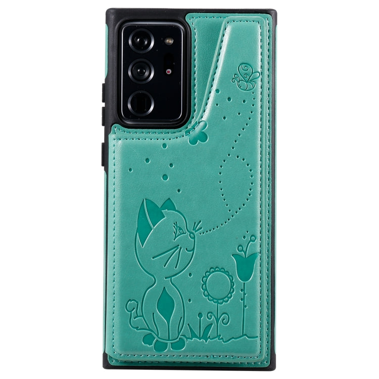 Cat Bee Embossing Pattern Shockproof Protective Case with Card Slots & Photo Frame, For Samsung Galaxy Note20 Ultra, For Samsung Galaxy Note20, For iPhone 12 mini
