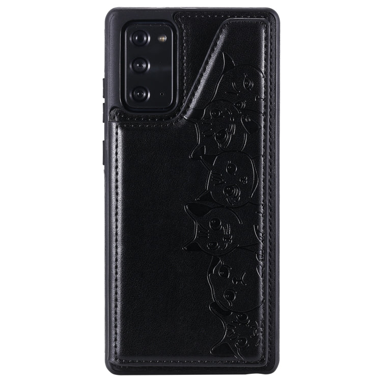 Six Cats Embossing Pattern Protective Case with Holder & Card Slots & Photo Frame, For Samsung Galaxy Note20, For Samsung Galaxy Note20 Ultra